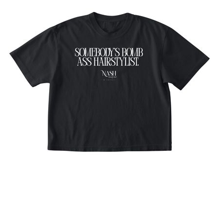 Bomb Ass Stylist #2, a Black Comfort Colors Boxy Tee