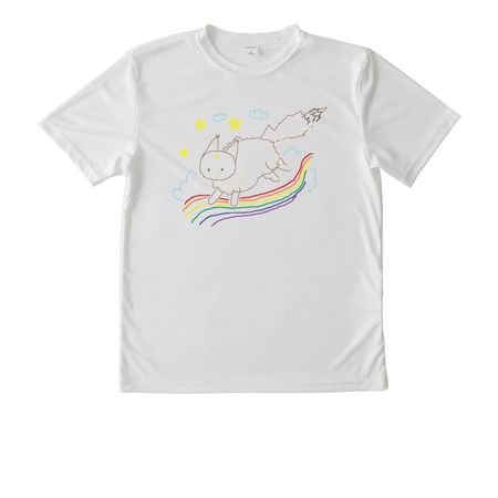 Rainbow Bearcat, a White Youth Performance Tee
