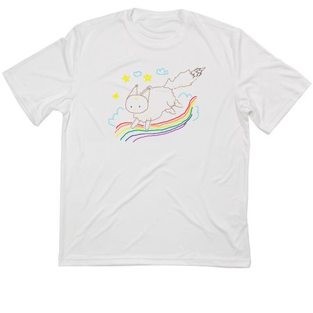 Rainbow Bearcat, a White Classic Performance Tee