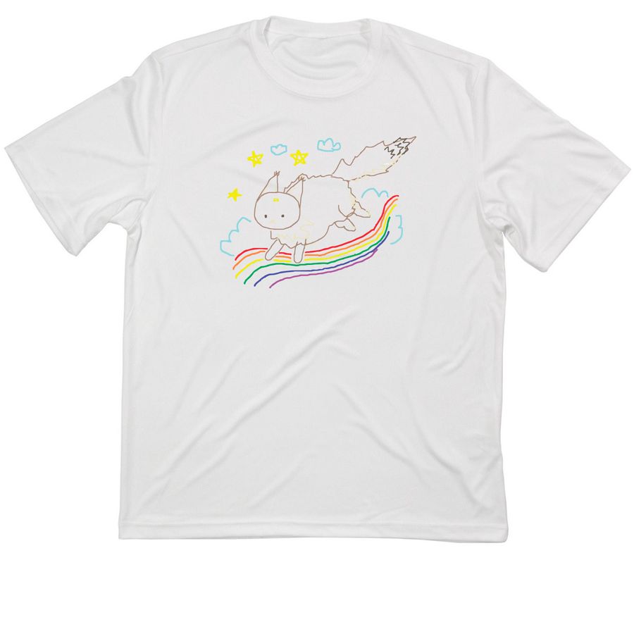 Rainbow Bearcat, a White Classic Performance Tee