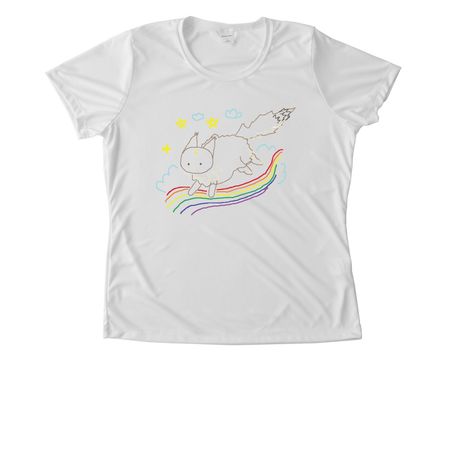 Rainbow Bearcat, a White Women's Performance Tee
