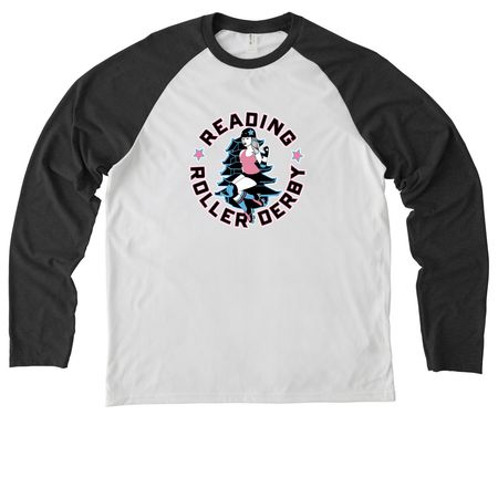 RDG Supports The Trans Community, a Space Black/ Bright White Allmade Eco Triblend Colorblock Raglan Long Sleeve Tee
