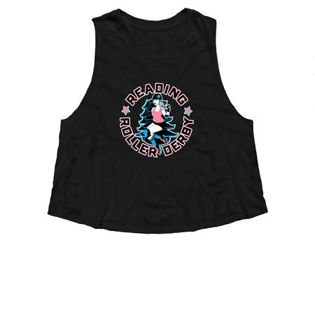 RDG Supports The Trans Community, a Solid Black Blend Women?s Cropped Racerback Tank