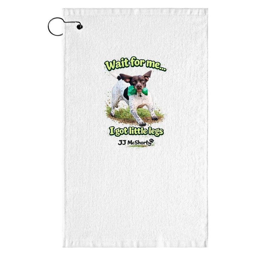 Wait for Me! Team Little Legs, a White Golf Towel