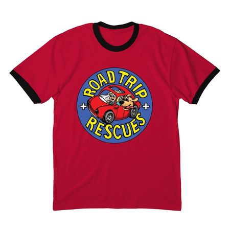 Road, White and AROO! RTR Summer Fundraiser, a Red/ Jet Black Cotton Ringer Tee