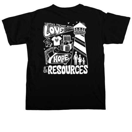 Fostering Faith, a Black Comfort Colors Unisex Tee (back-view)