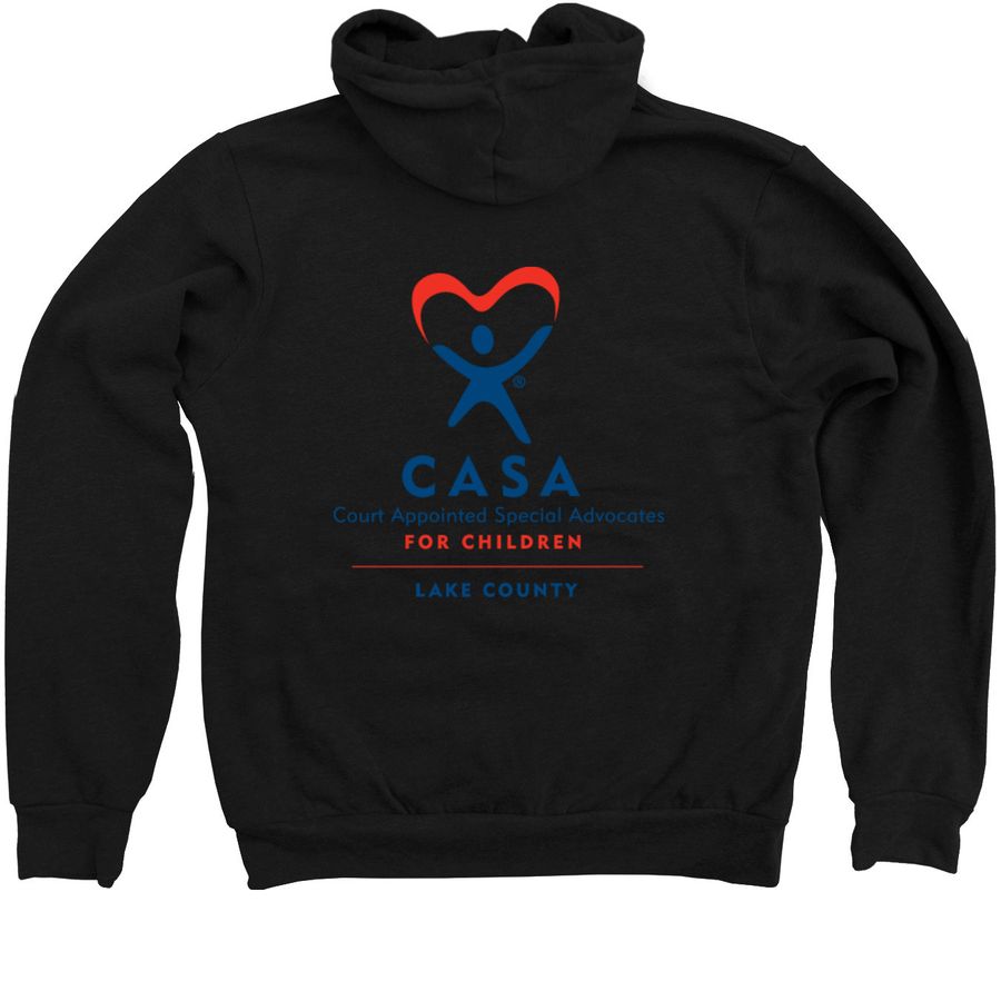 CASA HOODIES!, a Black Zip Up Hoodie (back-view)