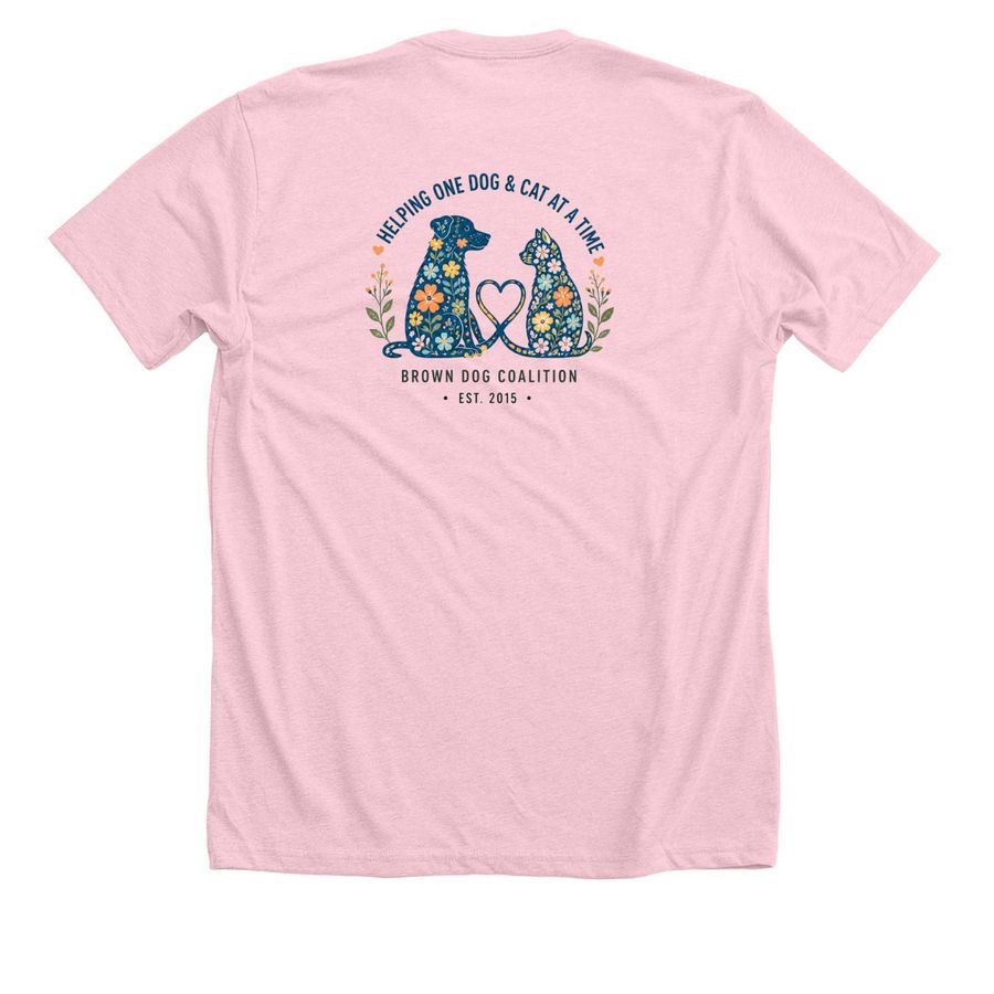 10th Anniversary Fundraiser, a Heather Pink Premium Unisex Tee (back-view)