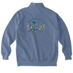 10th Anniversary Fundraiser, a Blue Jean Comfort Colors Quarter Zip Pullover (back-view)