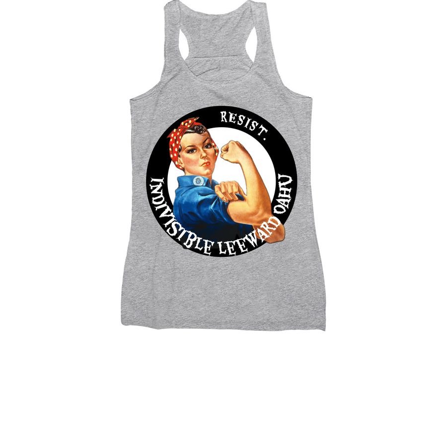 Indivisible Leeward Oahu Supporter Merch, a Athletic Heather Women's Racerback