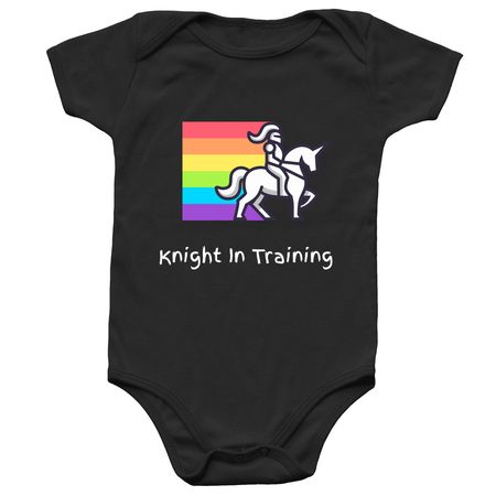 Knight In Training Onesie, a Black Infant Onesie