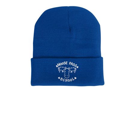 Vintage Logo Beanie, a Royal Blue Printed Cuffed Beanie