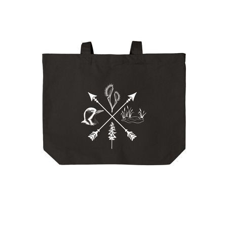 Native Tote Bag, a Deep Black Cotton Canvas Tote Bag