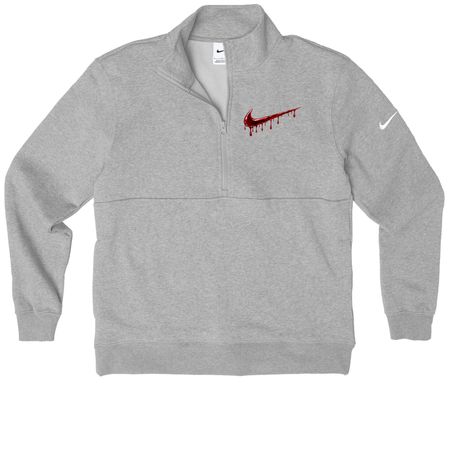 Heart of ya city&nbsp;, a Dark Grey Heather Nike Club Fleece Half Zip Pullover