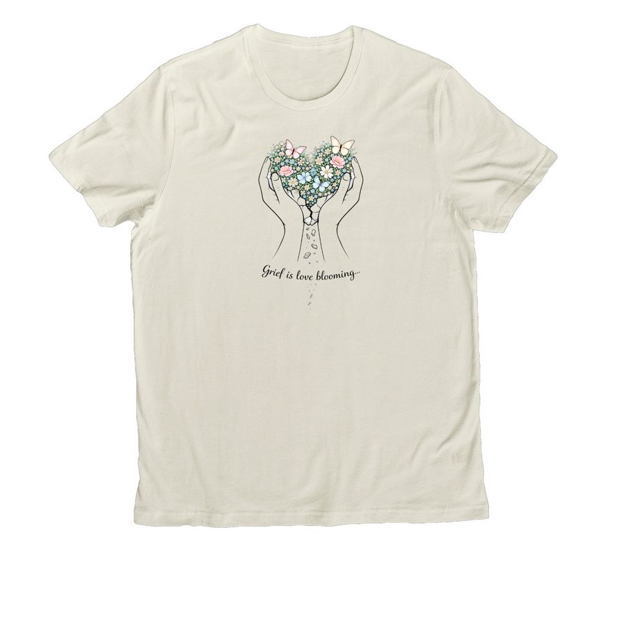 Grief is love blooming, a White Sand Allmade Organic Cotton Unisex Tee