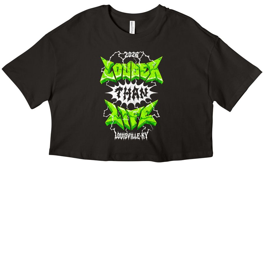Banger Tee Louder Than Life 2026 Merch, a Black Women?s Cropped Cotton Tee