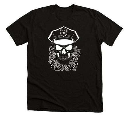 Police Skull, a Solid Black Blend Premium Unisex Tee