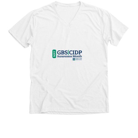 GBS|CIDP Awareness Month - May 2026, a Solid White Blend Premium V-Neck Tee
