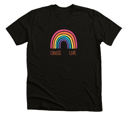 Choose Love, a Black Heather Premium Unisex Tee