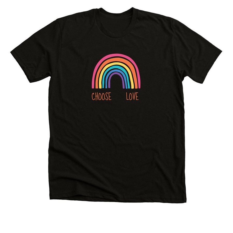 Choose Love, a Black Heather Premium Unisex Tee