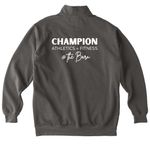 CA+F Zips & Crops w/ Barn Design, a Pepper Comfort Colors Quarter Zip Pullover (back-view)
