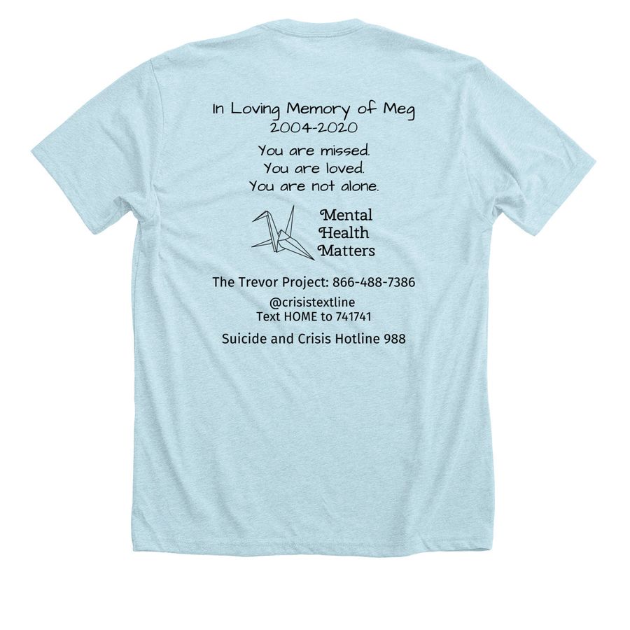 Koi Fish by Megan, a Heather Ice Blue Premium Unisex Tee (back-view)