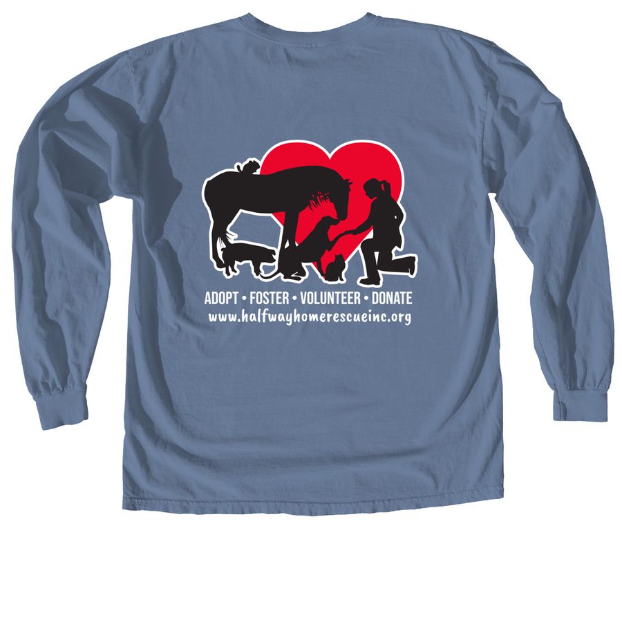 HHR Medical Fundraiser for Mia, a Blue Jean Comfort Colors Long Sleeve Tee (back-view)