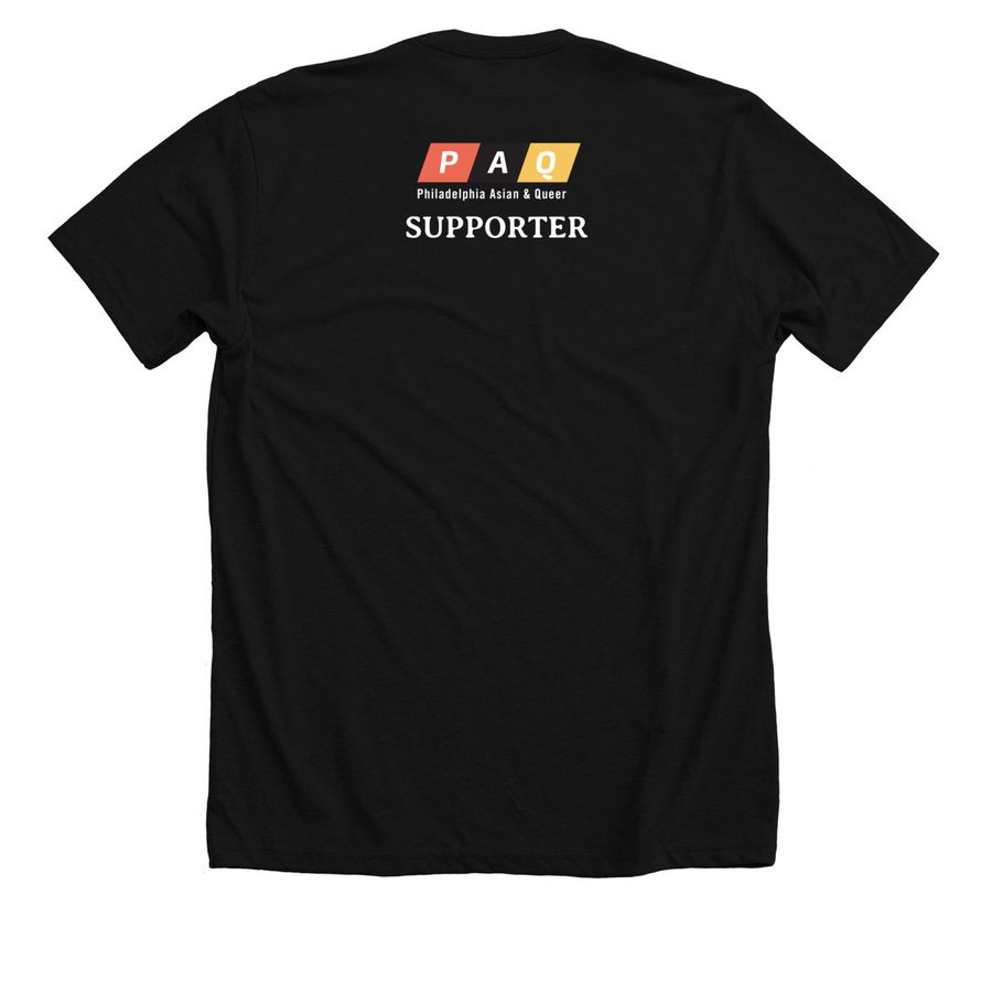 PAQ - Supporter, a Solid Black Blend Premium Unisex Tee (back-view)
