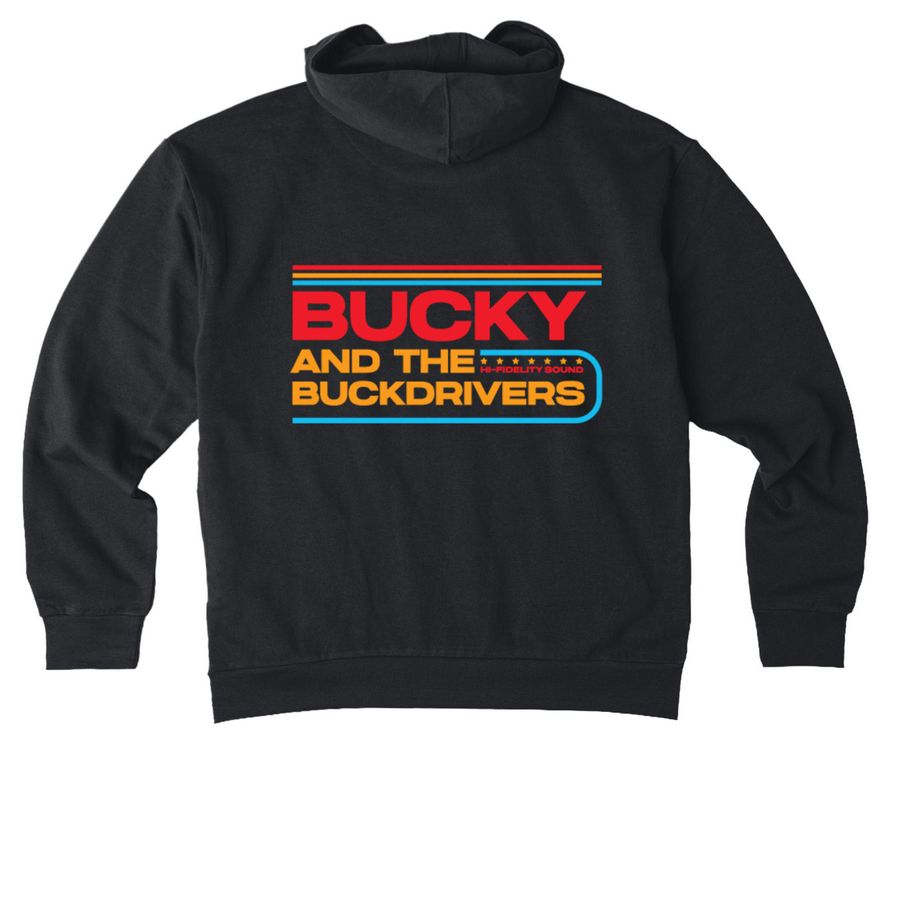 Bucky Logo Hoodies, a Black Reclaimist Pullover Hoodie (back-view)