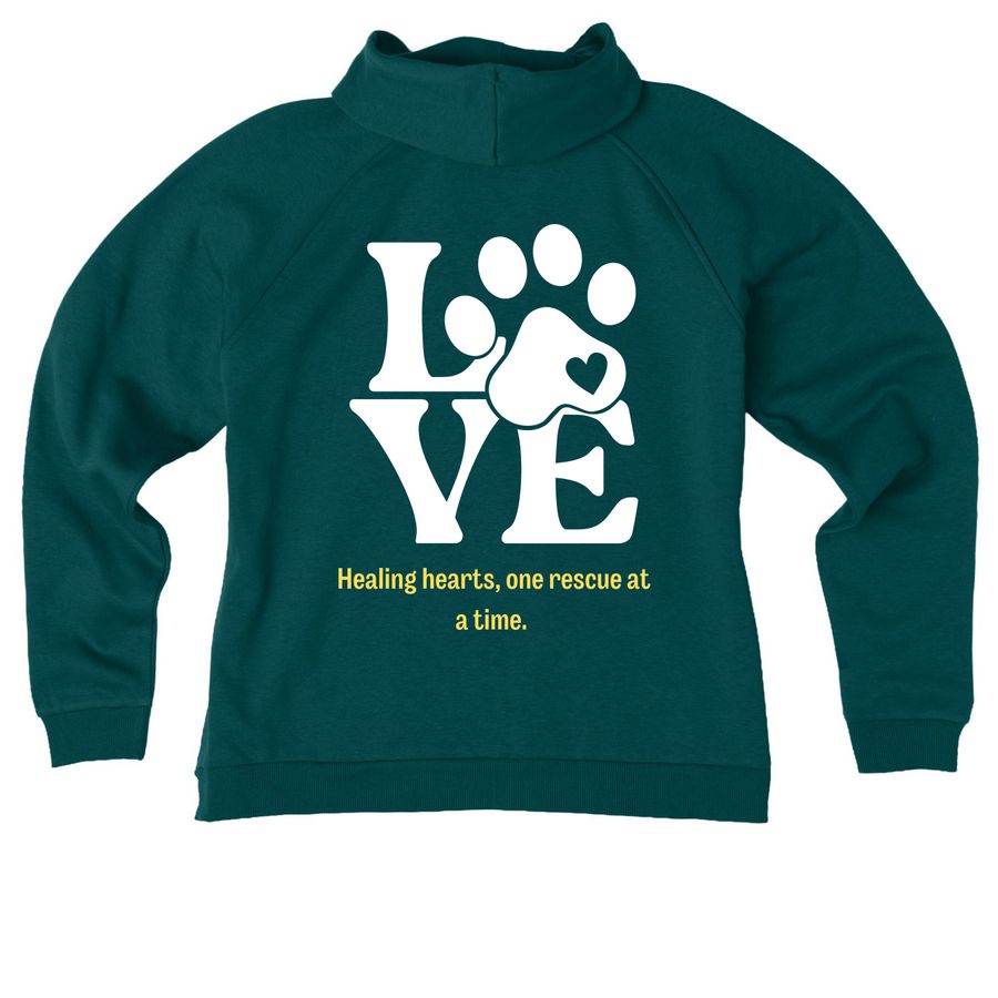 This swag heals hearts, a Deep Sea Green Allmade Women?s Organic CVC Zip-Up Hoodie
