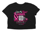 Join My Team, a Black Women?s Flowy Cropped Tee (back-view)