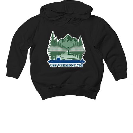 USS Vermont 792 Toddler Shirt, a Black Toddler Pullover Hoodie