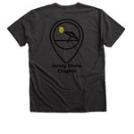 NJENA Jersey Shore V-Neck, a Dark Grey Heather Premium V-Neck Tee (back-view)