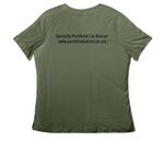 SPCR 2026 Shirts and Sweatshirts, a Military Green Women's Relaxed V-Neck Tee (back-view)