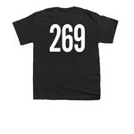 Dark color Shirt, a Black Youth Unisex Tee (back-view)
