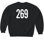 Dark color Shirt, a Black Softstyle Crewneck Sweatshirt (back-view)