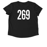 Dark color Shirt, a Deep Black Allmade Eco Triblend Women?s Scoop Neck Tee (back-view)