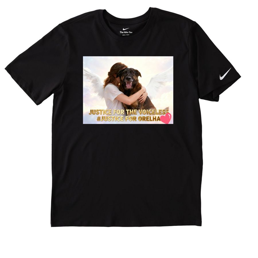 Nike-NEW # JUSTICE FOR ORELHA&nbsp;, a Black Nike Dri-FIT Jersey Blend Performance Tee