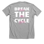 Break The Cycle (Pink Words), a Athletic Heather Premium Unisex Tee (back-view)