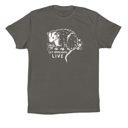 Let Opossums Live, a Asphalt Premium Cotton Tee