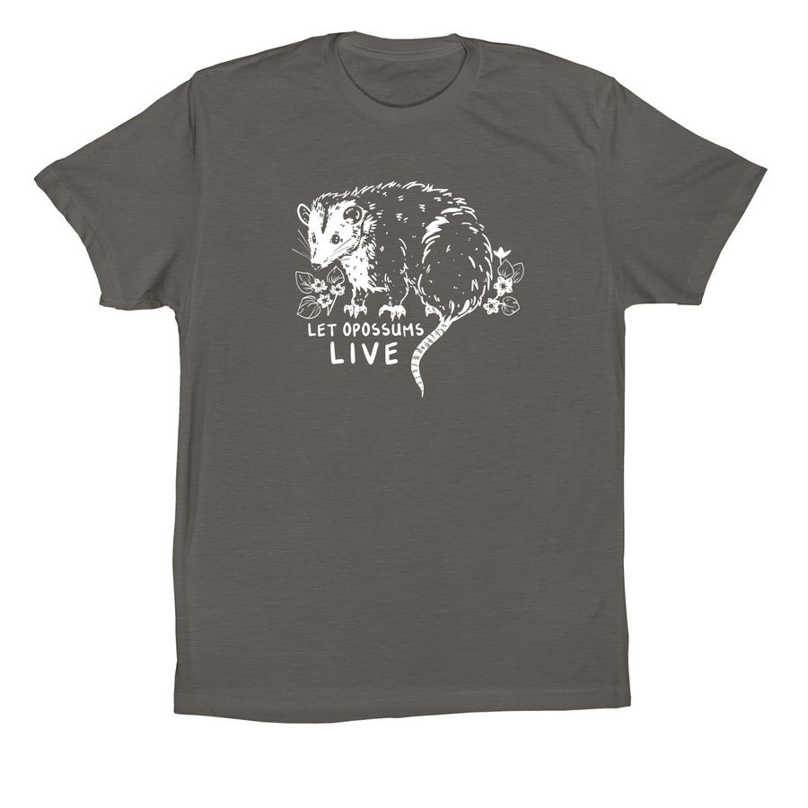 Let Opossums Live, a Asphalt Premium Cotton Tee