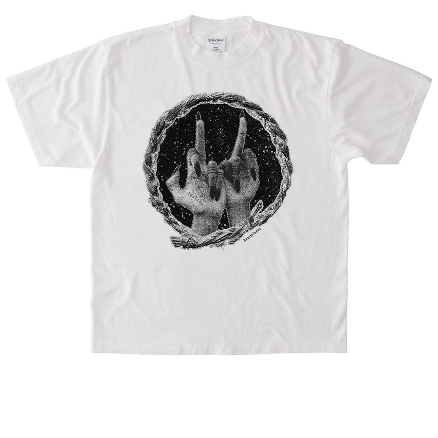 + FUCK COLONIALISM (DOUBLE SIDED) +, a White Heavyweight Garment Dye Tee