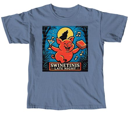 Swinetinis late Night Tee, a Blue Jean Comfort Colors Unisex Tee