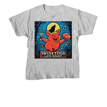 Swinetinis late Night Tee, a Sport Grey Youth Unisex Tee