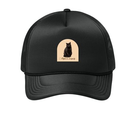 Flynn's Logo Hats, a Deep Black Printed Foam Trucker Hat