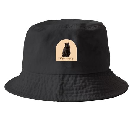 Flynn's Logo Hats, a Black Printed Bucket Hat