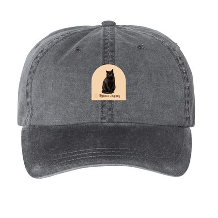 Flynn's Logo Hats, a Black Printed Pigment Dye Baseball Cap