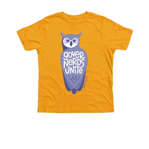 Governerds Unite Owl (Purple) Gold Premium Youth Tee