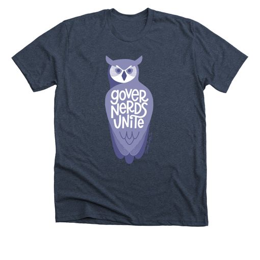 Governerds Unite Owl (Purple) Midnight Navy Premium Tee