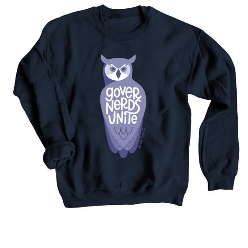 Governerds Unite Owl (Purple) Navy Sweatshirt